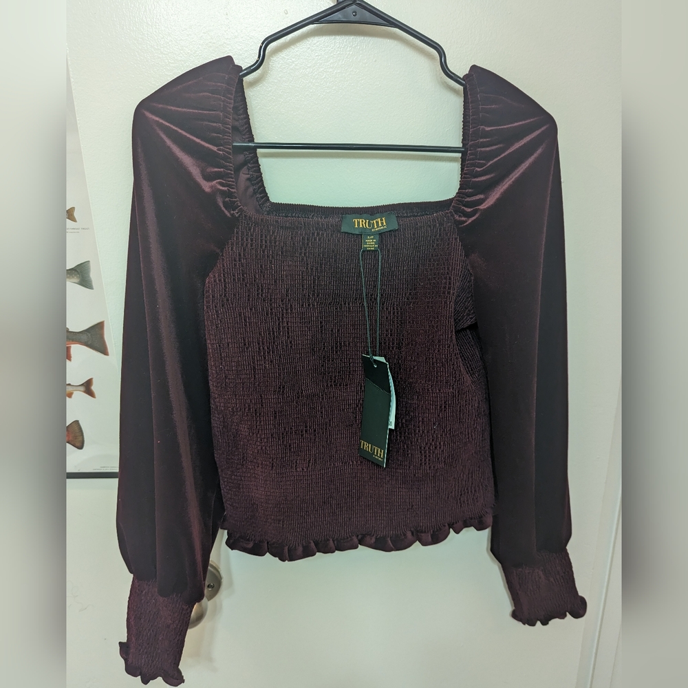 Truth Smocked square neck top